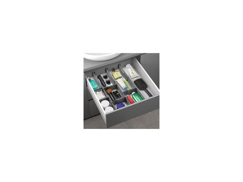 metaltex Organiseur de tiroir Multi-Fit Plus, ABS, gris