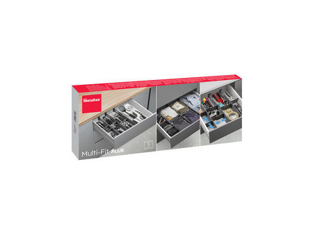 metaltex Organiseur de tiroir Multi-Fit Plus, ABS, gris