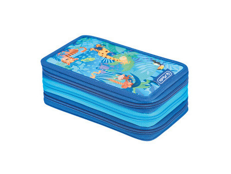 herlitz Étui scolaire triple 'Jungle Safari', 31 pièces
