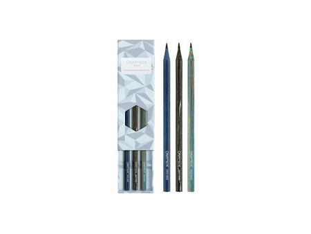 CARAN D'ACHE Crayons graphite ALPINE FROST, set de 3