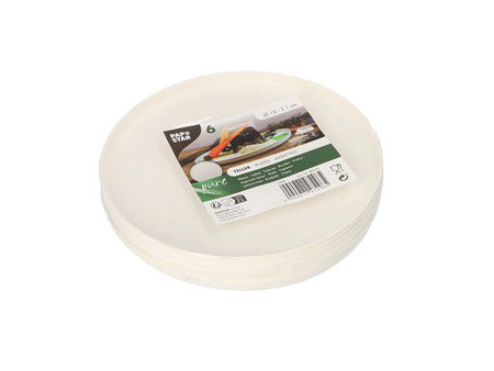 PAPSTAR Assiette en canne à sucre 'pure', rond, set de 10