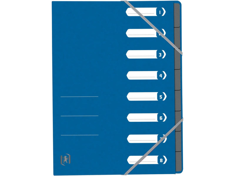 Oxford Trieur Top File+, A4, 8 compartiments, bleu