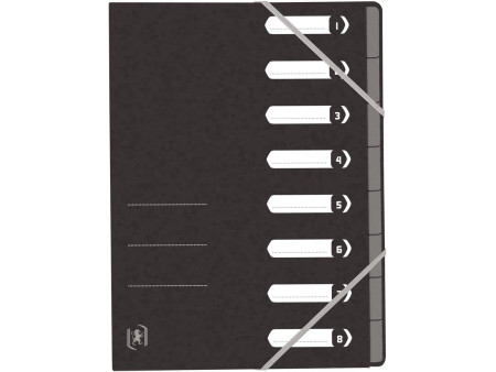 Oxford Trieur Top File+, A4, 8 compartiments, noir