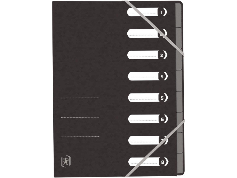 Oxford Trieur Top File+, A4, 8 compartiments, noir
