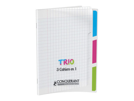 CONQUERANT CLASSIQUE Cahier 'TRIO', 170 x 220 mm, seyès
