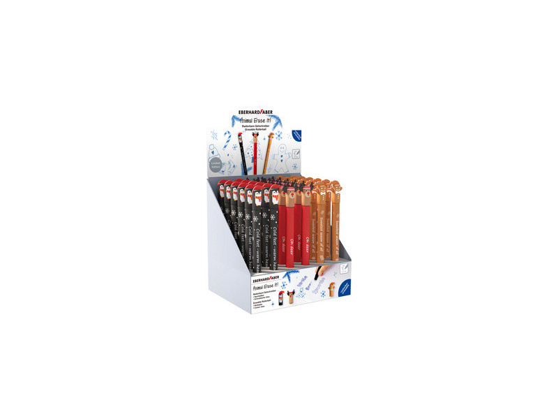 EBERHARD FABER Stylo Animal Erase it!Hiver, présentoir de 36
