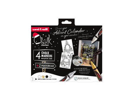 uni-ball Marqueur craie Chalk marker, coffret Noël SCANDI