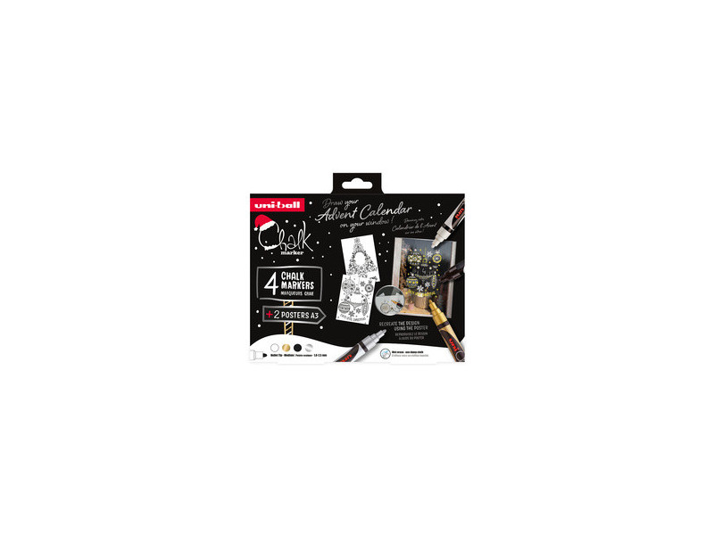 uni-ball Marqueur craie Chalk marker, coffret Noël SCANDI