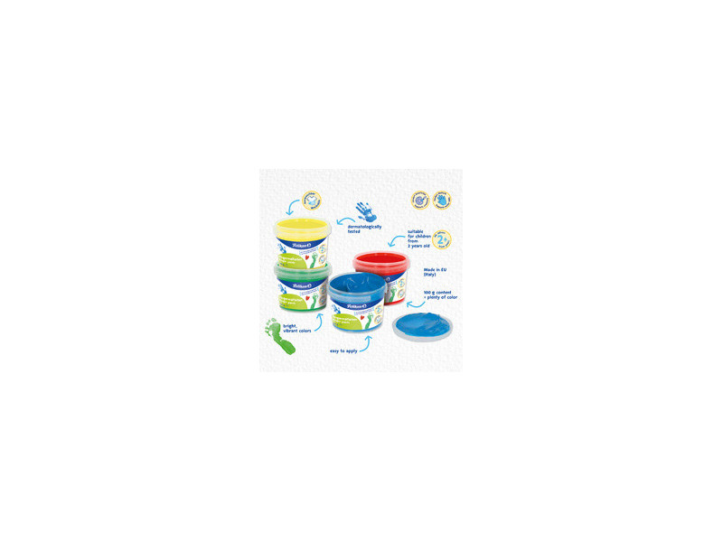 Pelikan Gouache aux doigts Couleurs de base, set de 4