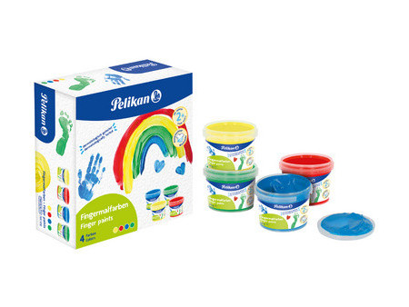 Pelikan Gouache aux doigts Couleurs de base, set de 4