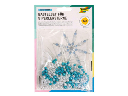 folia Kit d'étoiles en perles, 340 pièces, bleu/argent/blanc