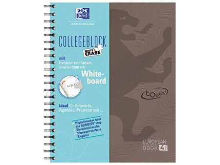 Oxford Cahier Touch European Book 4 'Write & Erase', brun