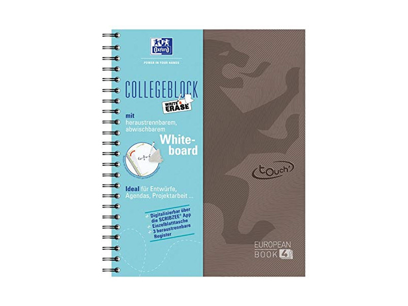 Oxford Cahier Touch European Book 4 'Write & Erase', brun