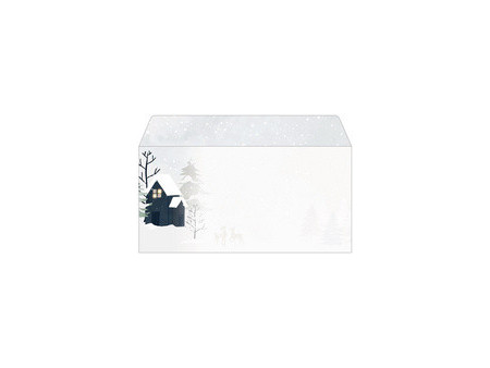 sigel Enveloppe à motif de Noël 'Rustic White', DL