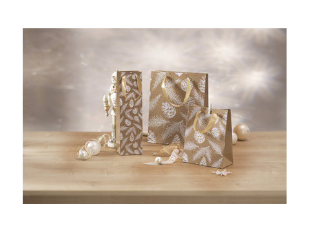 sigel Sac cadeau pour bouteille Pine cones and pine branches