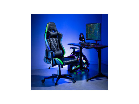 LogiLink Fauteuil pour jeux vidéo, avec lumière RVB, noir