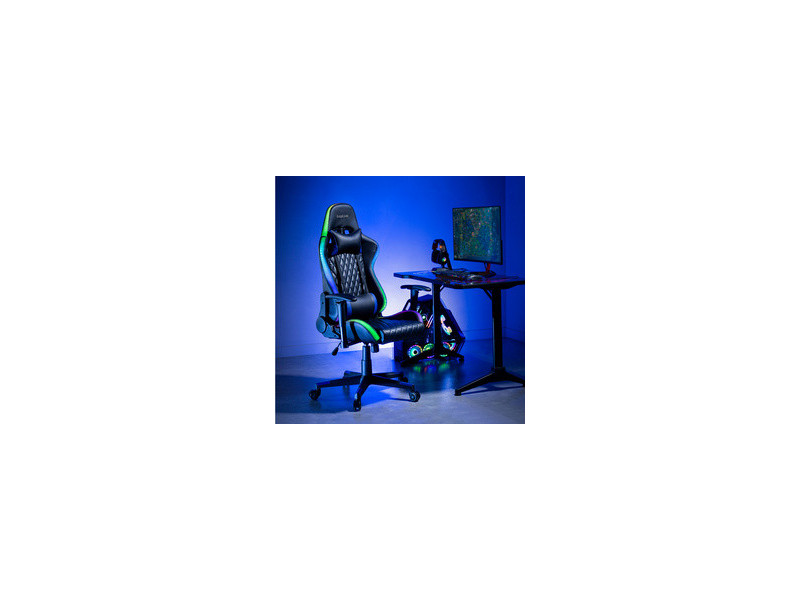 LogiLink Fauteuil pour jeux vidéo, avec lumière RVB, noir