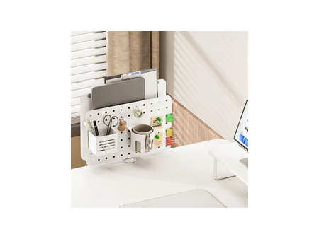 LogiLink Organiseur de bureau avec panneau perforé, blanc