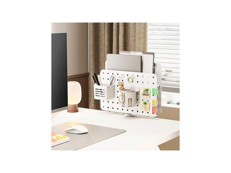 LogiLink Organiseur de bureau avec panneau perforé, blanc