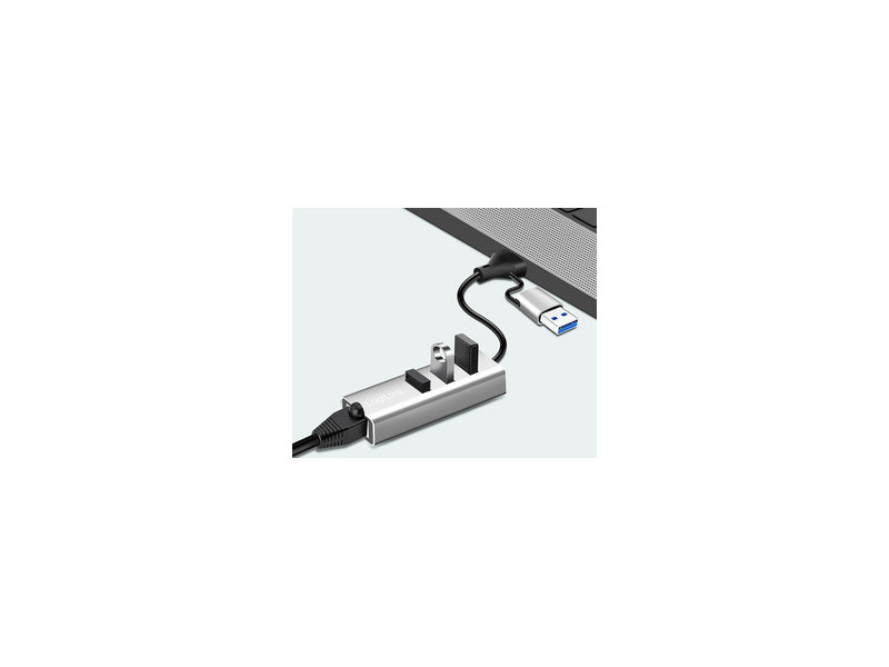 LogiLink Adaptateur USB 3.2 - Gigabit Ethernet, 3 ports USB
