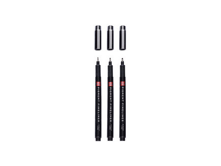 ROYAL TALENS Feutre Pigment Fineliner Bold, set de 3, noir