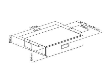 LogiLink Tiroir de bureau sous table, noir