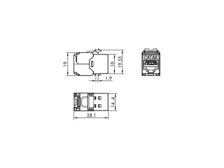LogiLink Set de modules Keystone cat.6A, classe EA, blindé