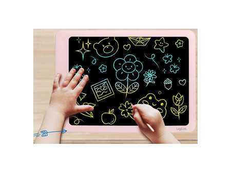 LogiLink Ardoise LCD pour enfants, 14 pouces, rose