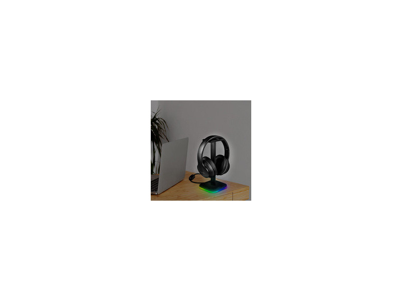 LogiLink, Support pour casque audio, avec lumière RVB, noir