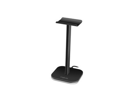 LogiLink, Support pour casque audio, avec lumière RVB, noir