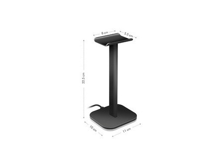 LogiLink, Support pour casque audio, avec lumière RVB, noir