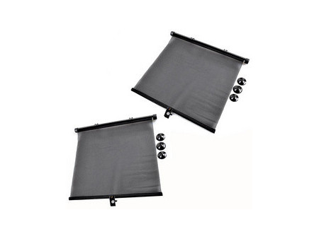 IWH Pare-soleil enroulable pour voiture, noir, set de 2