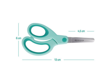 WESTCOTT Ciseaux Kids Softgrip, rond, 130 mm, turquoise