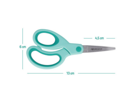 WESTCOTT Ciseaux Kids Softgrip, pointu, 130 mm, turquoise
