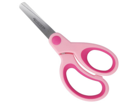 WESTCOTT Ciseaux Kids Softgrip, rond, 130 mm, rose