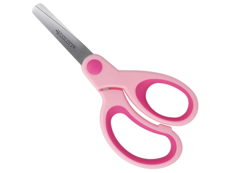 WESTCOTT Ciseaux Kids Softgrip, rond, 130 mm, rose