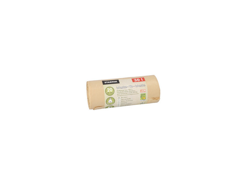 STARPAK Sac poubelle 'Waste-to-Waste', 18 litres, marron