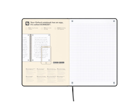 Oxford Carnet de notes Signature, A5, quadrillé, noir