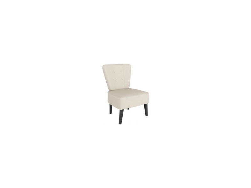 PAPERFLOW Fauteuil visiteur Brighton, simili cuir, ivoire