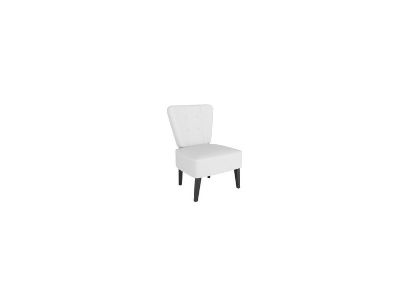 PAPERFLOW Fauteuil visiteur Brighton, simili cuir, blanc