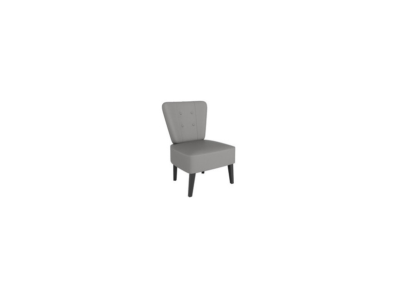 PAPERFLOW Fauteuil visiteur Brighton, simili cuir, gris
