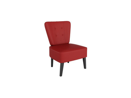 PAPERFLOW Fauteuil visiteur Brighton, simili cuir, rouge