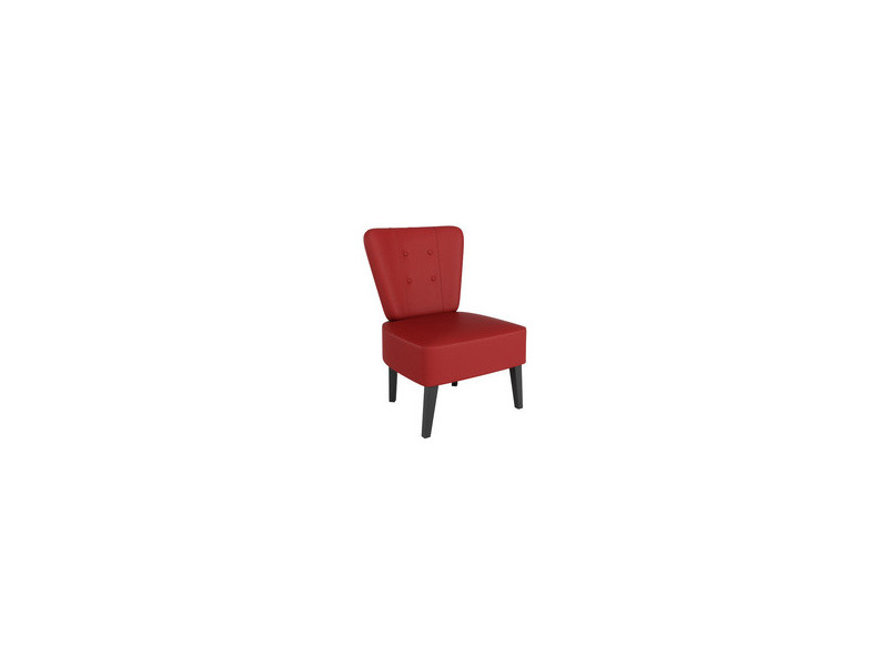 PAPERFLOW Fauteuil visiteur Brighton, simili cuir, rouge