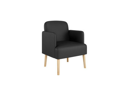 PAPERFLOW Fauteuil visiteur Brooks, simili cuir, noir