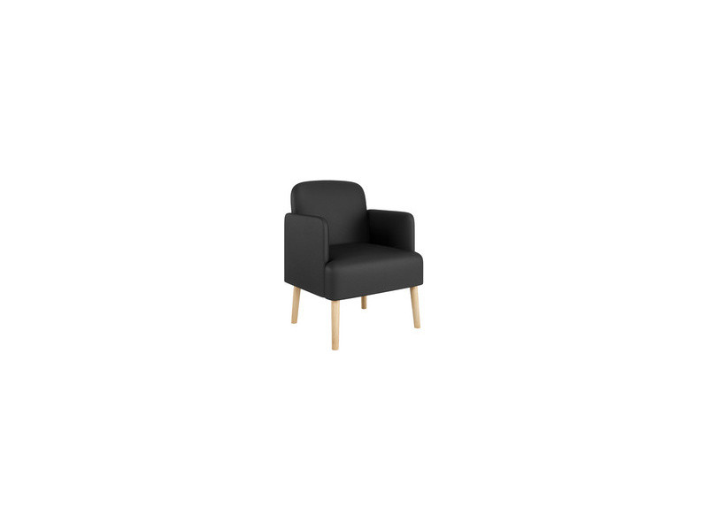 PAPERFLOW Fauteuil visiteur Brooks, simili cuir, noir