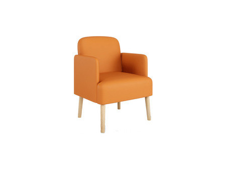 PAPERFLOW Fauteuil visiteur Brooks, simili cuir, orange