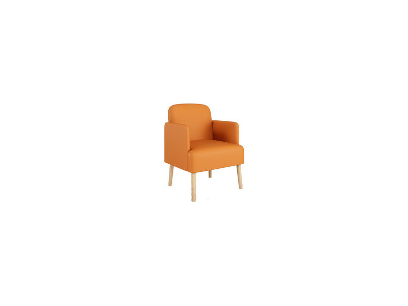 PAPERFLOW Fauteuil visiteur Brooks, simili cuir, orange