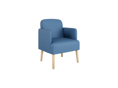 PAPERFLOW Fauteuil visiteur Brooks, simili cuir, bleu