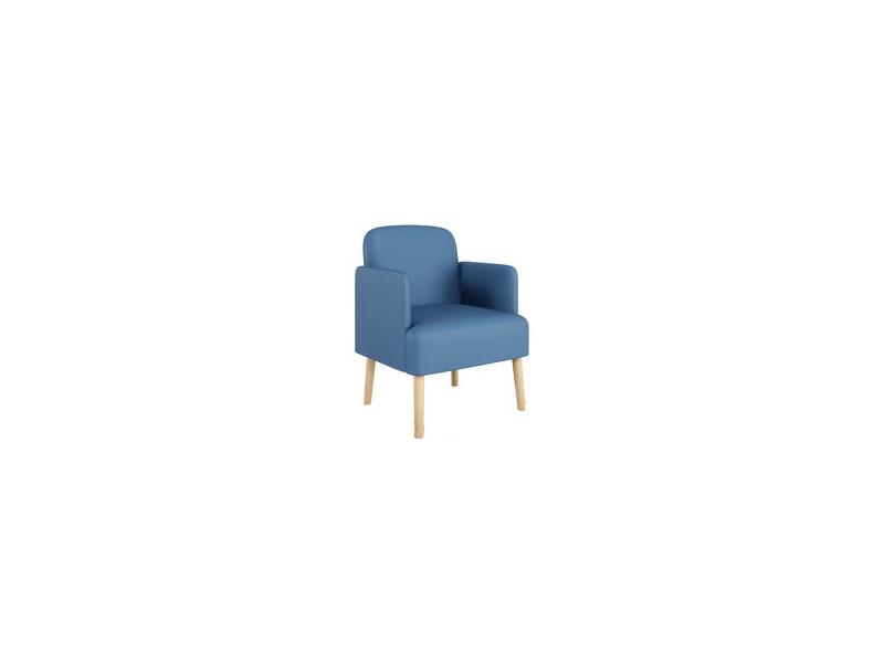PAPERFLOW Fauteuil visiteur Brooks, simili cuir, bleu