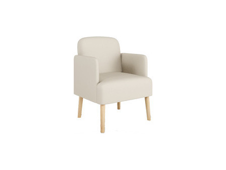 PAPERFLOW Fauteuil visiteur Brooks, simili cuir, ivoire